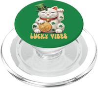 Japanese Chinese Lucky Cat Maneki Neko St Patrick’s Day Luck PopSockets PopGrip for MagSafe