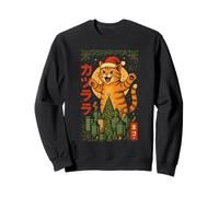 Japanese Christmas Cat Kaiju Design Sweatshirt