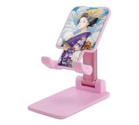 Japanese ChrysanthemumGeisha Foldable Cell Phone Stand for Desktop Adjustable Height Compatible with All Smartphone