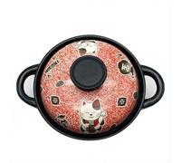 Japanese Clay Pot for Cooking with Lid - Ceramic Casserole Dish & Korean Stone Pot Alternative - Durable Earthenware Nabe Cookware for Rice, Stew & Miso Soup (Non-stick Glaze),1.5L,E