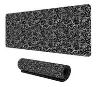 Japanese Clouds Mouse Pad Kawaii Black Desk Mat Office Carpet Large Gaming Mouse