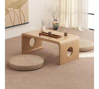 Japanese Coffee Table, Low Solid Wood Table for Sitting on the Floor, Minimalist Meditation Tea Table for Living Room, Tatami, Dining Room