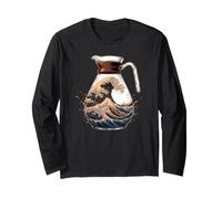 Japanese Coffee Wave Summer Beach Surf Long Sleeve T-Shirt