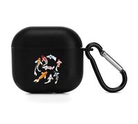 Japanese Colorful Fish Headphone & Earphone Cases Compatible with Airpod 4 Scratch-Resistant PC Protective Cover with Keychain