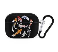 Japanese Colorful Fish Headphone & Earphone Cases Compatible with Airpod Pro Scratch-Resistant PC Protective Cover with Keychain Black-style-21