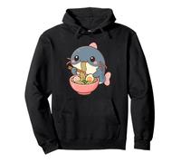 Japanese Common Catfish Eating Ramen Noodles Kawaii Cute Pullover Hoodie