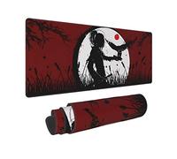Japanese Cool Samurai Bushido Red Sun Mouse Pad XL Extended Desk Mat, Non Slip Rubber Base Stitched Edge Gaming Pc Desktop Large Mice Pad,31.5 X 11.8 Inch