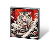 Japanese Cool Tiger Wave Custom Lapel Pins Square Brooch Tie Suit Dress Accessories for Men Women Wedding Birthday