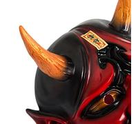 Japanese Cosplay Ghost Demon Face Cover for Halloween Props, Shocking Ghosts Costume for Stage Performance, Resin Face Mask for Men and Women (Resin red)