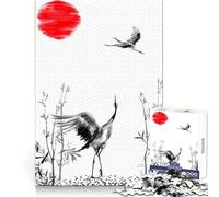 Japanese Crane 1000 Piece Jigsaws for Teenagers Puzzle Reason Skill Fine Thick Happy Challenge Table Accent (50x75cm)
