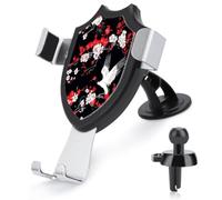 Japanese Crane Bird Flowers Car Phone Holder for 4''-6'' Smartphone