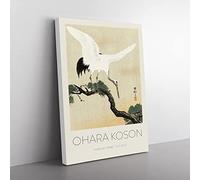 Japanese Crane Birds By Ohara Koson Canvas Wall Art Print 24x16 Inch