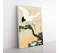 Japanese Crane Birds by Ohara Koson Canvas Wall Art Print 30x20 Inch