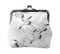 Japanese Crane Coin Purse, Small Travel Kit Storage Pouch for Weekend Getaways and Business Trips