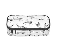 Japanese Crane Large Pencil Case for Girls and Boys, Aesthetic Pencil Bag with Multi Compartments for Adults, Office Stationary Organizer Practical for Kids Teenage Women Men