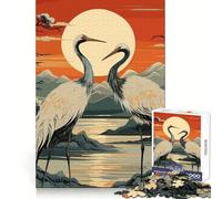 Japanese Crane Love Teenagers 1000 Piece Jigsaw Puzzle Recreational Game Clean Joint Pattern Assemble Home Display (50x75cm)