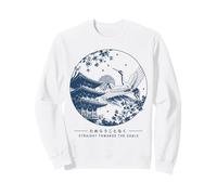 Japanese Crane Mount Fuji Pagoda Sakura Motivational Sweatshirt