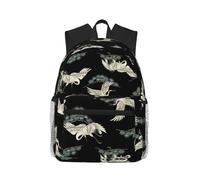 Japanese Crane & Pine Carry On Backpacks For Boys Girls,Personal Item Travel Bag,Casual Daypack For School Trip Work
