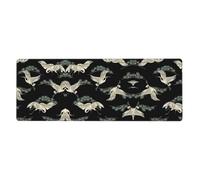 Japanese Crane & Pine Keyboard and Mouse Pad, Extra Large Desk Cover, Spill Resistance Mat for Smooth Tracking