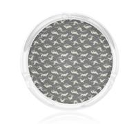 Japanese Crane & Pine Print 3.3in Round Glass Cigarette Ashtray For Smoking Accessory For Home Office Patio Decor