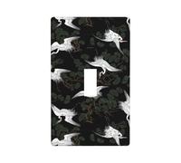 Japanese Crane & Pine Print Graphics Decor Wallplates -Single Toggle Light Switch Cover Wall Plate Cover