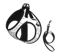 Japanese Crane Print Pet Leash Vest,Breathable Mesh Pet Harness, Reflective For Small Medium Dogs Safe Easy Walking