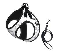 Japanese Crane Print Reflective No Choke Pet Vest Harness,Adjustable Soft Padded Dog Harness With Easy Control Handle