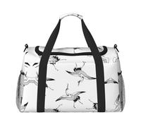 Japanese Crane Print Womens Sports Bags Travel Bag -Duffel Bags for Men,Small Medium Weekender Overnight Bags for Women,Sport Gym Bag