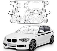 Japanese Crane Printed Car Windshield Cover for Ice and Snow, Durable Windshield Snow Cover, Sun Protection, Universal Fit 69x42.5''