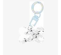 Japanese Crane Printing Acrylic Dog Bone Ornament,Dog Tags Personalized Pet Ornament, Key Chain Bone Shaped Id Tags