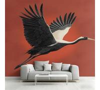 Japanese Crane Wallpaper for Living Room, Asian Oriental Bird Wall Mural, Non-Woven Photo Wallpaper for Bedroom, Home Decor Wall Paper 280 x 200 cm (W x H) Y&W74