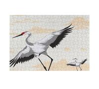 Japanese Crane Wooden Puzzle with Storage Box, Eco-Friendly Wooden Jigsaw Puzzle for Home Leisure, Stress Relief & Decoration 300 PCS