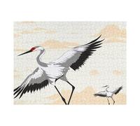 Japanese Crane Wooden Puzzle with Storage Box, Eco-Friendly Wooden Jigsaw Puzzle for Home Leisure, Stress Relief & Decoration 500 PCS