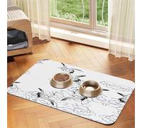 Japanese Craneprint Pet Absorbent Leather Tablecloth,Wipe Clean Quick Dry,Food Mat For Small Animals