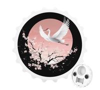 Japanese Cranes in Moon Center Beer Bottle Opener Magnetic Fridge Magnet Sticker for Home Bar Accessories