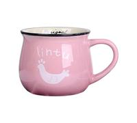 Japanese Creative Ceramic Big Belly Mug Microwave Oven Available Breakfast Milk Coffee Cup-Pink-250ml/8.5oz
