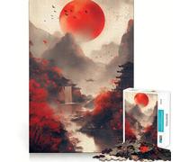 Japanese Crimson Harmony 1000-piece Puzzle for Teenagers Recall Power Clear Color Family Activity Perfect Decor (38x26cm)