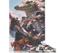 Japanese Crocodile Warrior 1000 Piece Jigsaw Puzzle for Adult Toy Intellectual Game Educational Game for Adult Stress Relief Home Decoration 1000pcs (75x50cm)