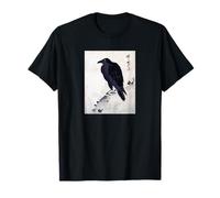Japanese Crow Raven Art - Traditional Ink Brush Painting T-Shirt