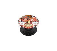 Japanese Culture Collage Maneki Neko Geisha Ramen PopSockets Adhesive PopGrip