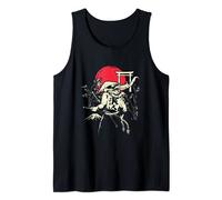 Japanese Culture Samurai Red moon Warrior bushido code Tank Top