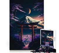 Japanese CultureTorii Fuji Jigsaw Puzzles 1000 Pieces Mental Sharp Tight Connection Home Activity Xmas Surprise (38x26cm)