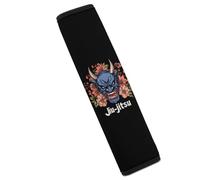 Japanese Demon Oni Mask Jiu-jitsu Car Seat Belt Pads Cover Durable Seatbelt Shoulder Strap Car Accessories 1PCS
