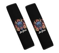 Japanese Demon Oni Mask Jiu-jitsu Car Seat Belt Pads Cover Durable Seatbelt Shoulder Strap Car Accessories 2PCS