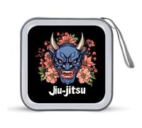 Japanese Demon Oni Mask Jiu-Jitsu CD Case Holder Portable 40 Capacity DVD Wallet Storage Organizer for Car Travel