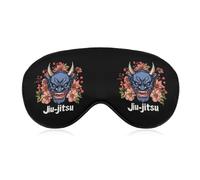 Japanese Demon Oni Mask Jiu-Jitsu Sleep Mask Lightweight Blindfold Eye Mask with Adjustable Strap for Men Women