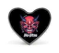 Japanese Demon Oni Mask Kabuki Jiu-jitsu Badge Heart Shape Cute Brooch Pins Button Badges for Backpack Jackets Hats Decor