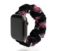 Japanese Demon Oni Mask Kabuki Jiu-jitsu Scrunchie Watch Bands Soft Elastic Replacement Wristband Compatible with Apple Watch 42mm/44mm