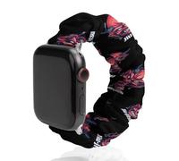 Japanese Demon Oni Mask Kabuki Jiu-jitsu Scrunchie Watch Bands Soft Elastic Replacement Wristband Compatible with Apple Watch 38mm/40mm