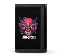 Japanese Demon Oni Mask Kabuki Jiu-Jitsu Trifold Wallet Cute Card Slots Holder Clutch Purse Wallets for Men Women